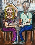Monsieur et Madame White avec Bouteille de Vin